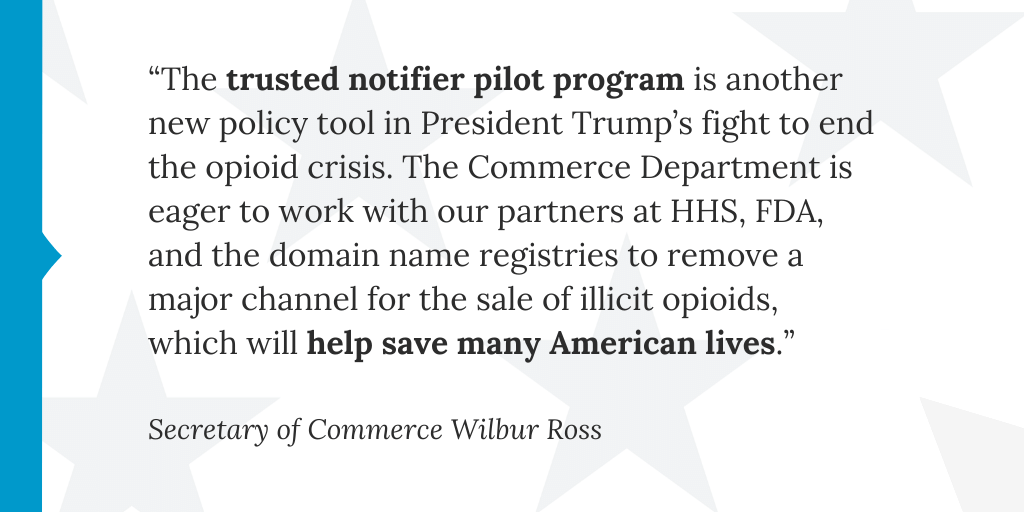 👉 <a href="/NTIAgov/">NTIA</a> and <a href="/US_FDA/">U.S. FDA</a> have announced a pilot program to curb the illegal sale of online opioids. Learn more commerce.gov/news/press-rel…