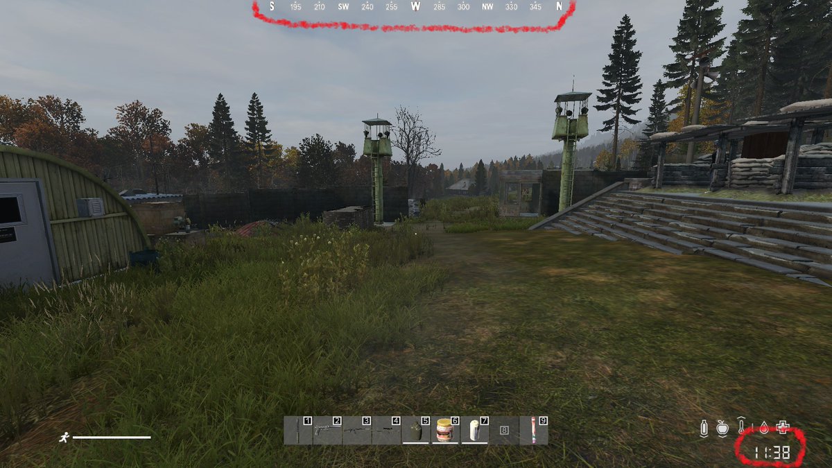 Couple of quality of life mods on the server today the compass now gives a HUD when opened and in your inventory and a watch to tell server time #dayz #survival