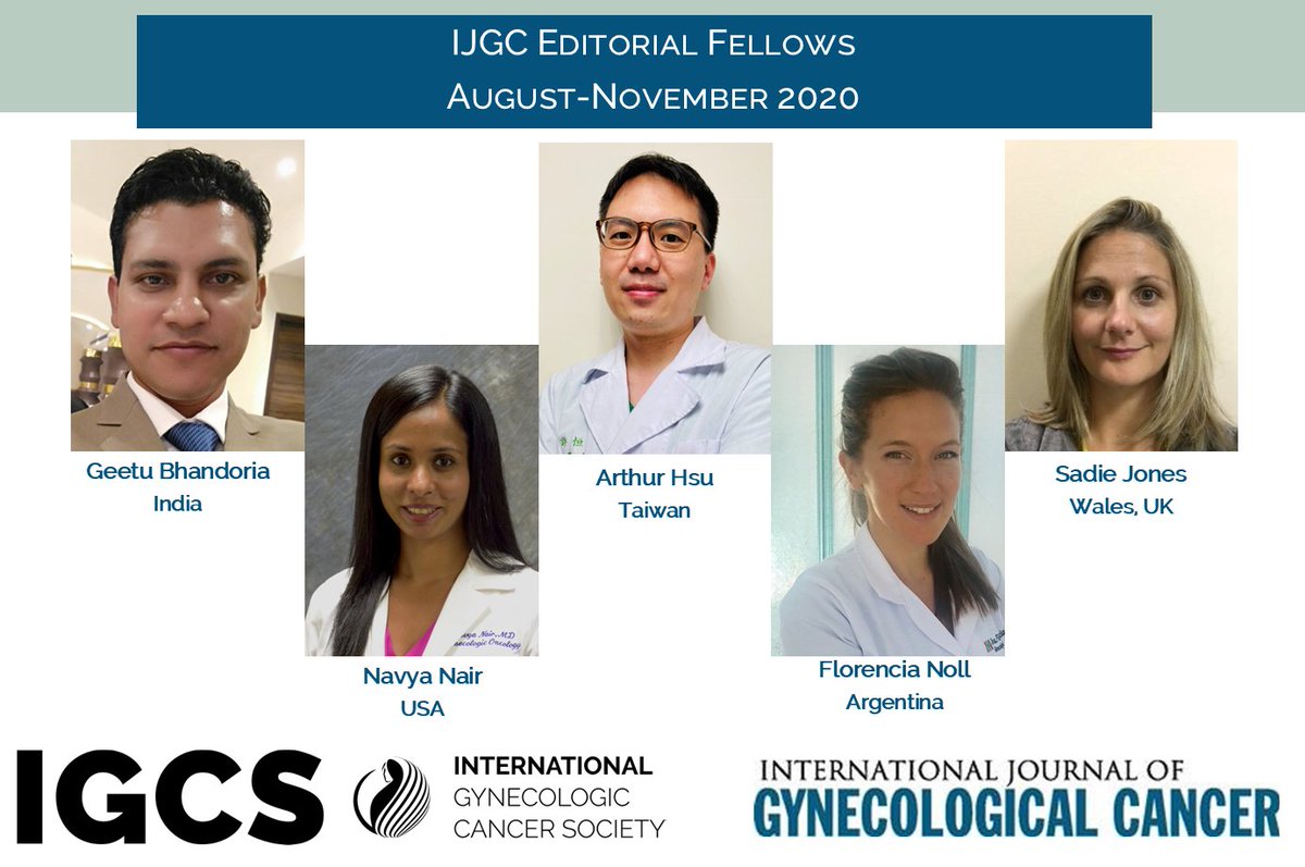 IGCSociety's tweet image. Congratulations to the 5 young #gynoncs selected to serve as Editorial Fellows for @IJGConline later this year! The fellows are IGCS Members and part of IGCS Early Career Research &amp;amp; Publications Network. @IJGCfellows

Read about the fellowship &amp;amp; fellows ➡️ igcs.org/ijgc-editorial…