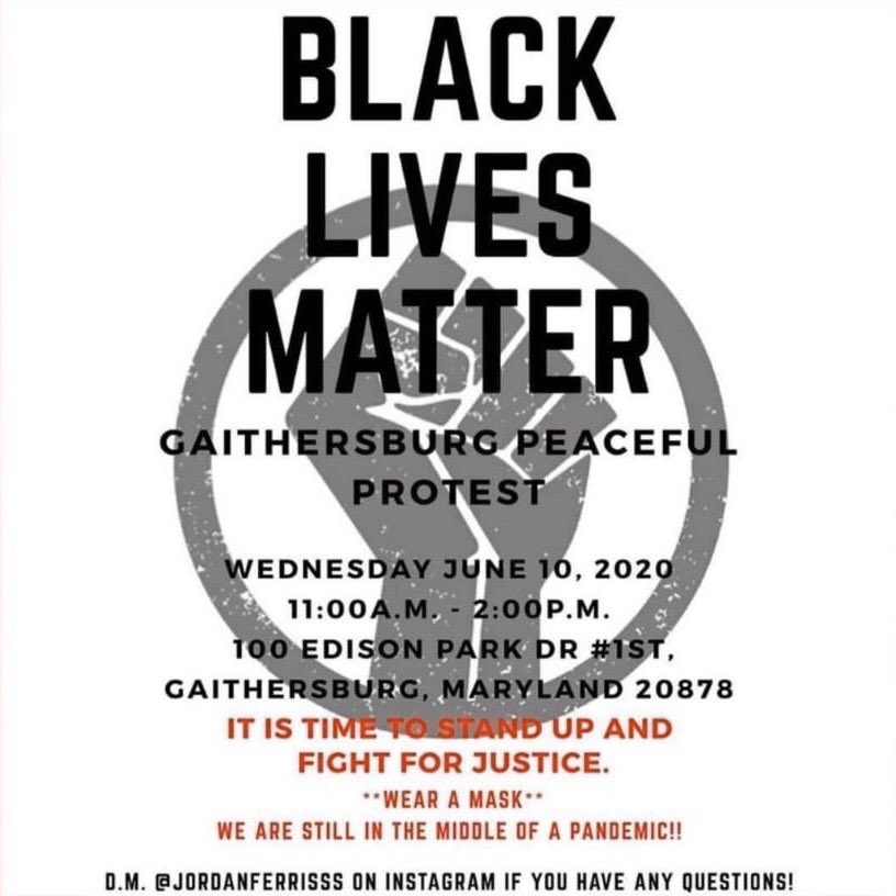dcteensaction's tweet photo. June 10th in #DC, #MD, and #NoVA:
(tweet 1/3)
11am Gaithersburg, MD
11:30am Baltimore, MD
12pm McLean, VA
#justiceforgeorgefloyd #justiceforahmaud #justiceforbreonnataylor #blmdc #dmv #blmdmv #blmnova #blmmd #pgcounty #baltimore #baltimorecounty https://t.co/imFyvYis5X