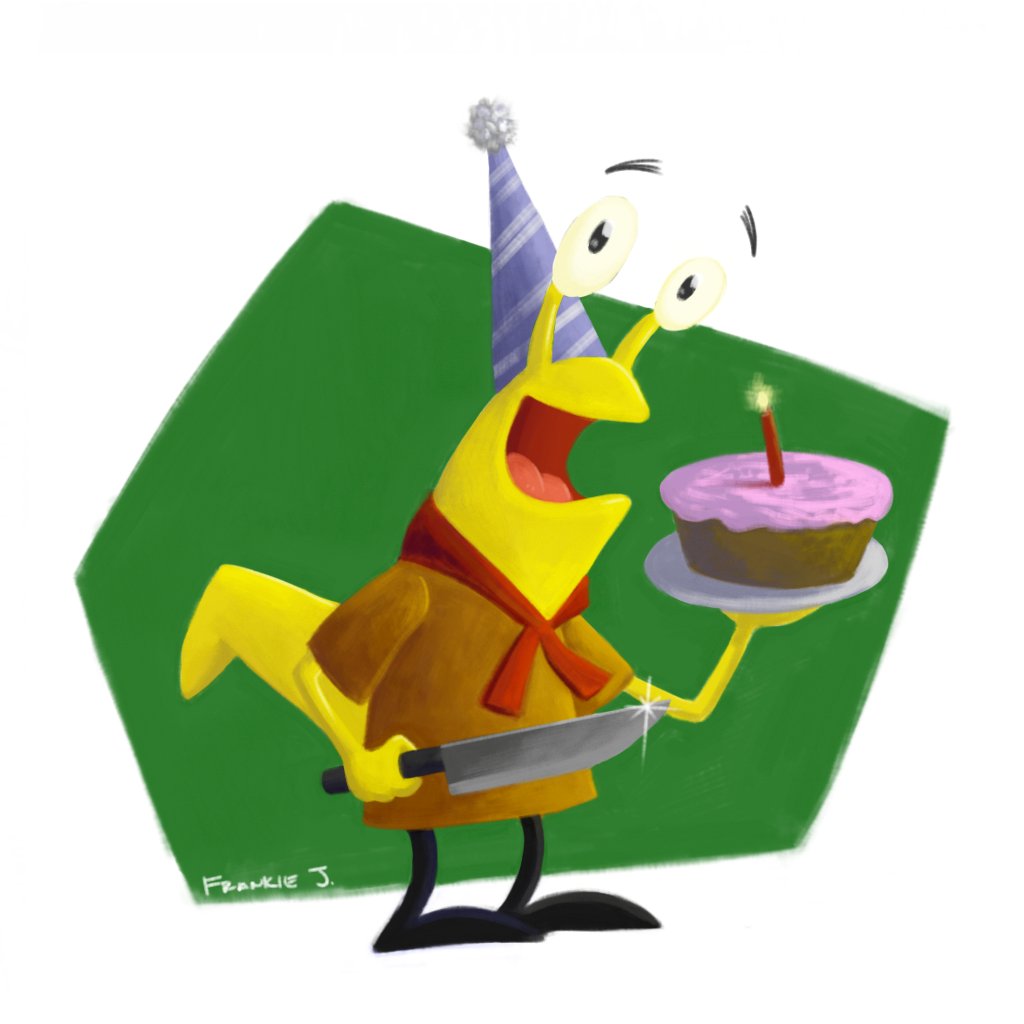 frankiejdraws's tweet photo. It's Slinkman's birthday today (06/09). Cut yourself a slice of that cake! #Slinkman #CampLazlo #fanart #beanscout #drawing https://t.co/DZzHSJvKqQ
