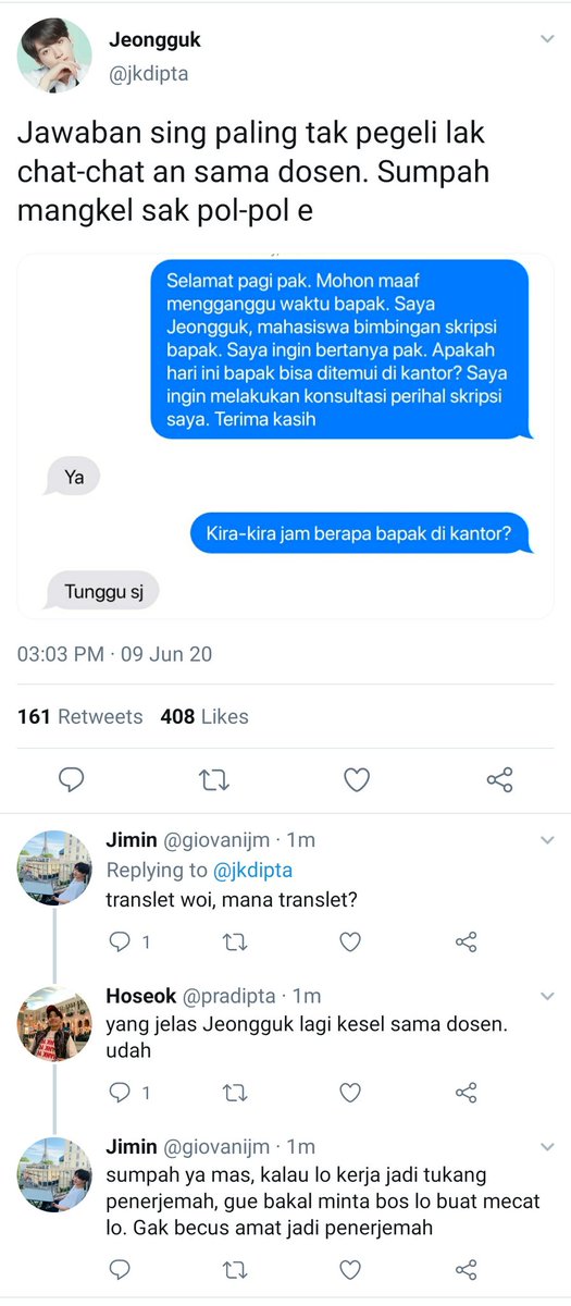 gandrawarajeon's tweet photo. ||Taekook • Lokal AU
《𝙎𝙚𝙦𝙪𝙤𝙞𝙖》

—Kisah dari seorang mahasiswa pejuang gelar sarjana bernama Jeongguk Dipta Wisesa dengan dosen pembimbing bernama Taehyung Daksa yang tak kunjung membubuhkan paraf acc pada lembar pengesahan skripsi mahasiswanya. https://t.co/CYN7whH0IW