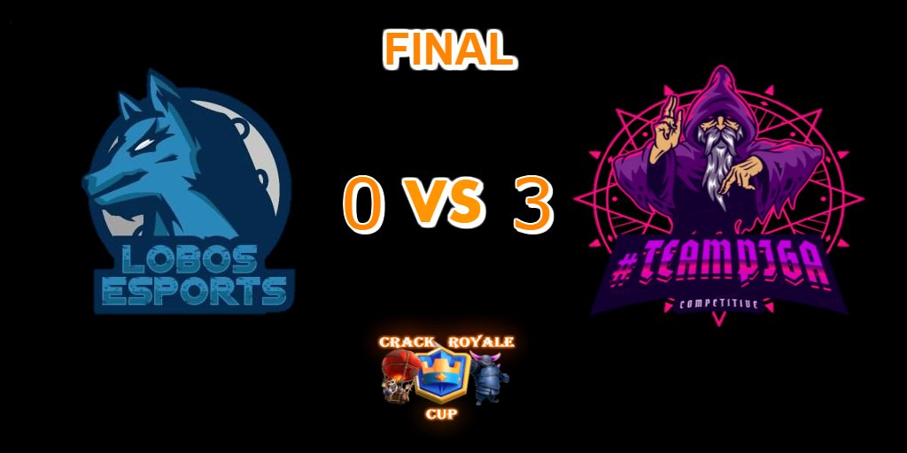 ¡¡¡ <a href="/teampiga/">#TeamPiga</a> es el campeón de la Crack Royale Cup!!!
#ClashRoyale 

Partido 16:

Sin perder ni un solo set se corona como el ganador de ésta segunda edición. @eSportsLobosInt a pesar de la derrota, demostraron un gran nivel durante el torneo. 
Felicitaciones a ambos equipos.