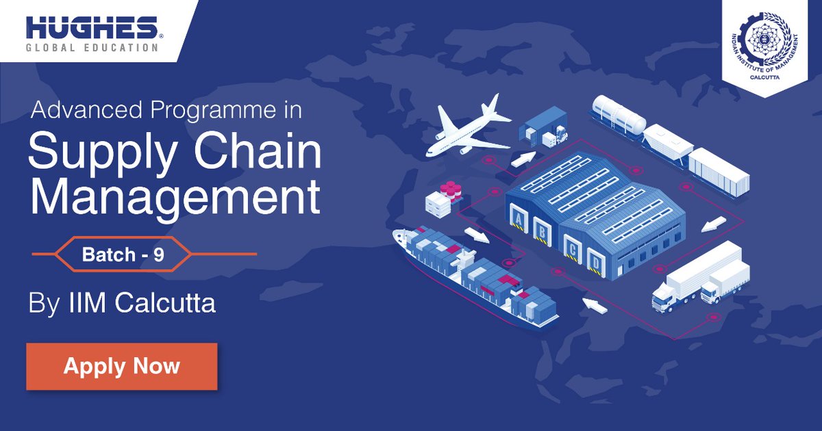 EducationHughes's tweet photo. The real competition is between supply chains, not companies! Learn Advanced Supply Chain Management #APSCM from India's top B-School @IIM_Calcutta! #Batch09
Info https://t.co/HUAsBBj8iw
#PoweringYourCareer #supplychainmanagement #executiveeducation #HughesGlobalEducation https://t.co/m340Pbrmzp