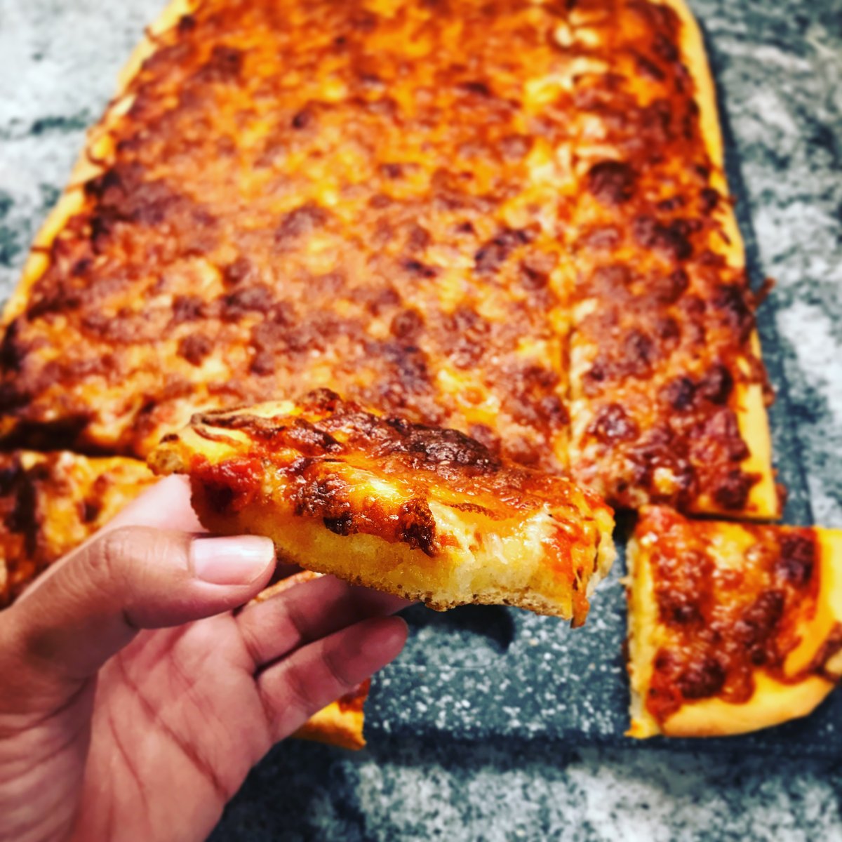 Bread #39: Sicilian-Style Thick Crust Pizza. I made this a while ago but neglected to post. I think? I feel like I posted it but then I couldn't find it??? Anyway it was good! Second best pizza after the deep dish.
