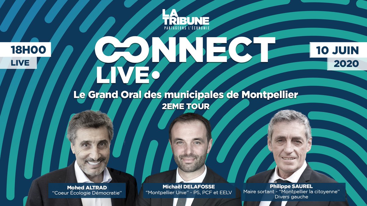 jcgallo_info's tweet photo. Le Débat Éco des #Municipales28juin de #Montpellier c’est ce soir à 18h00 sur tous les réseaux sociaux de @LaTribuneMtp! @Mohed_Altrad @Delafosse2020 @Saurel_P #Municipales2020 https://t.co/VEAtUsUHSW