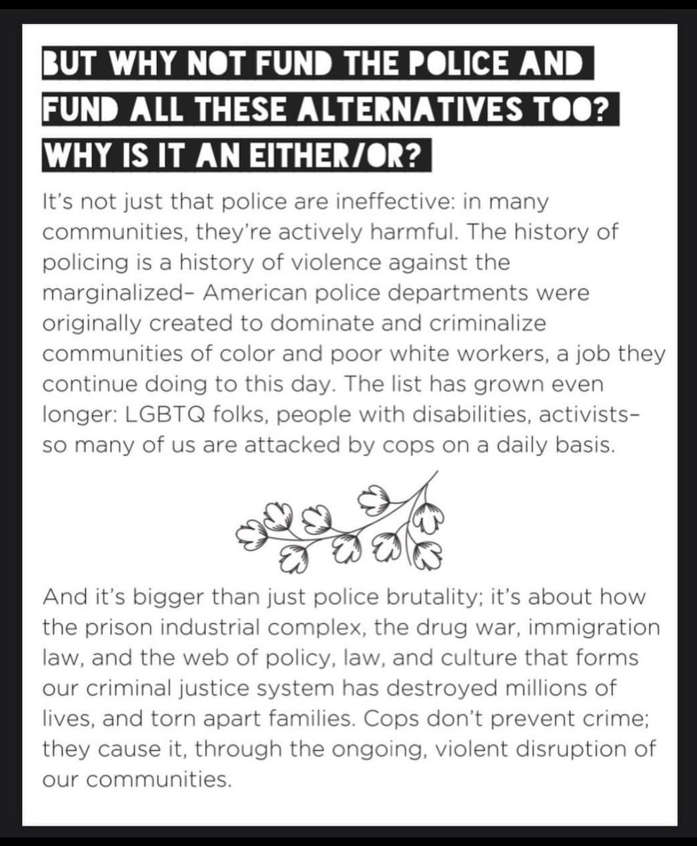 PplsCityCouncil's tweet photo. READ UP Y’ALL.  

This is a movement to ABOLISH THE POLICE.  We’re not playing around here. . .

#DefundThePolice https://t.co/FdSTGWneYC