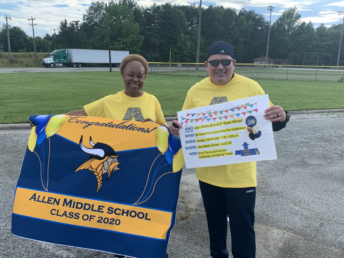 JaimeNoack's tweet photo. Not the way we normally do it, but thankful we were able to celebrate our 8th grade scholars @allenmiddle1968! Congrats to the class of 2024! @GCSchoolsNC https://t.co/HG97Z1RDIc