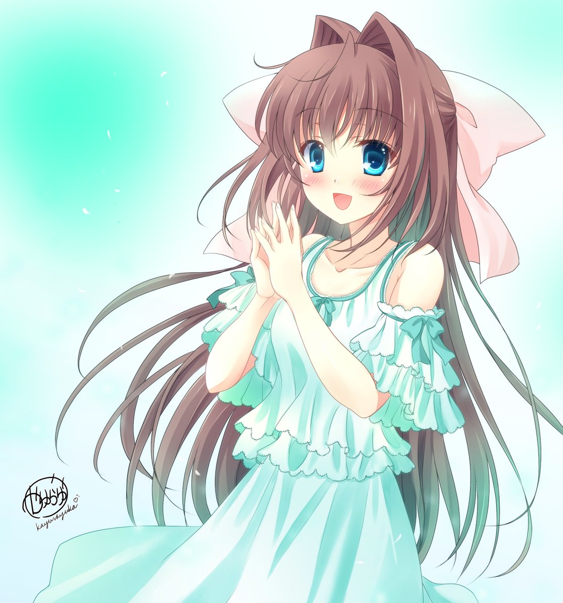 「暑いよね!水分補給は忘れずにね♪ 」|🍓かゆらゆか🍓のイラスト