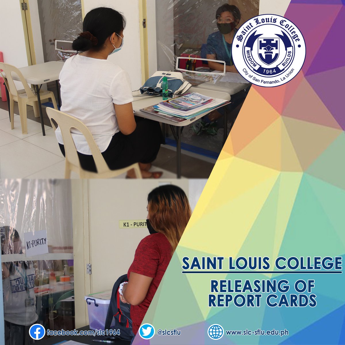slcsflu's tweet photo. Saint Louis College- Basic Education Schools (BEdS) has officially released the report cards of Kindergarten, SPEd, Grade 1, Grade 7, &amp; Grade 12 (ABM) learners on June 8, 2020. Aside from report cards, diplomas, medals and graduation photos were also distributed. #WisdomBuilds https://t.co/fGhWTgfjY0