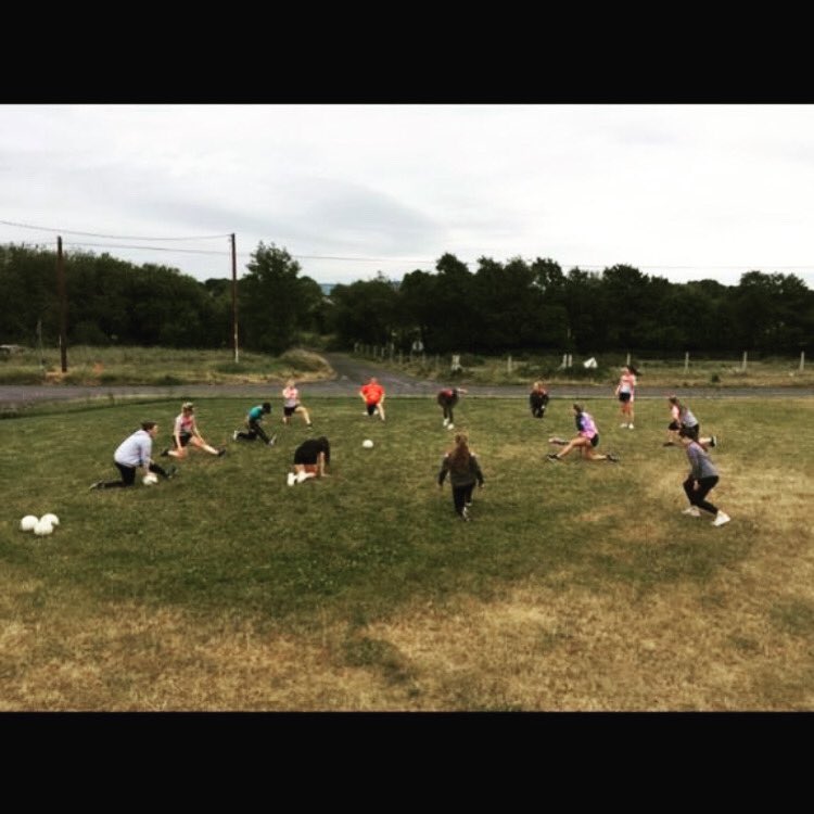 Social distance training has begun - the Ladies team getting their first kick of a ball this season 😅