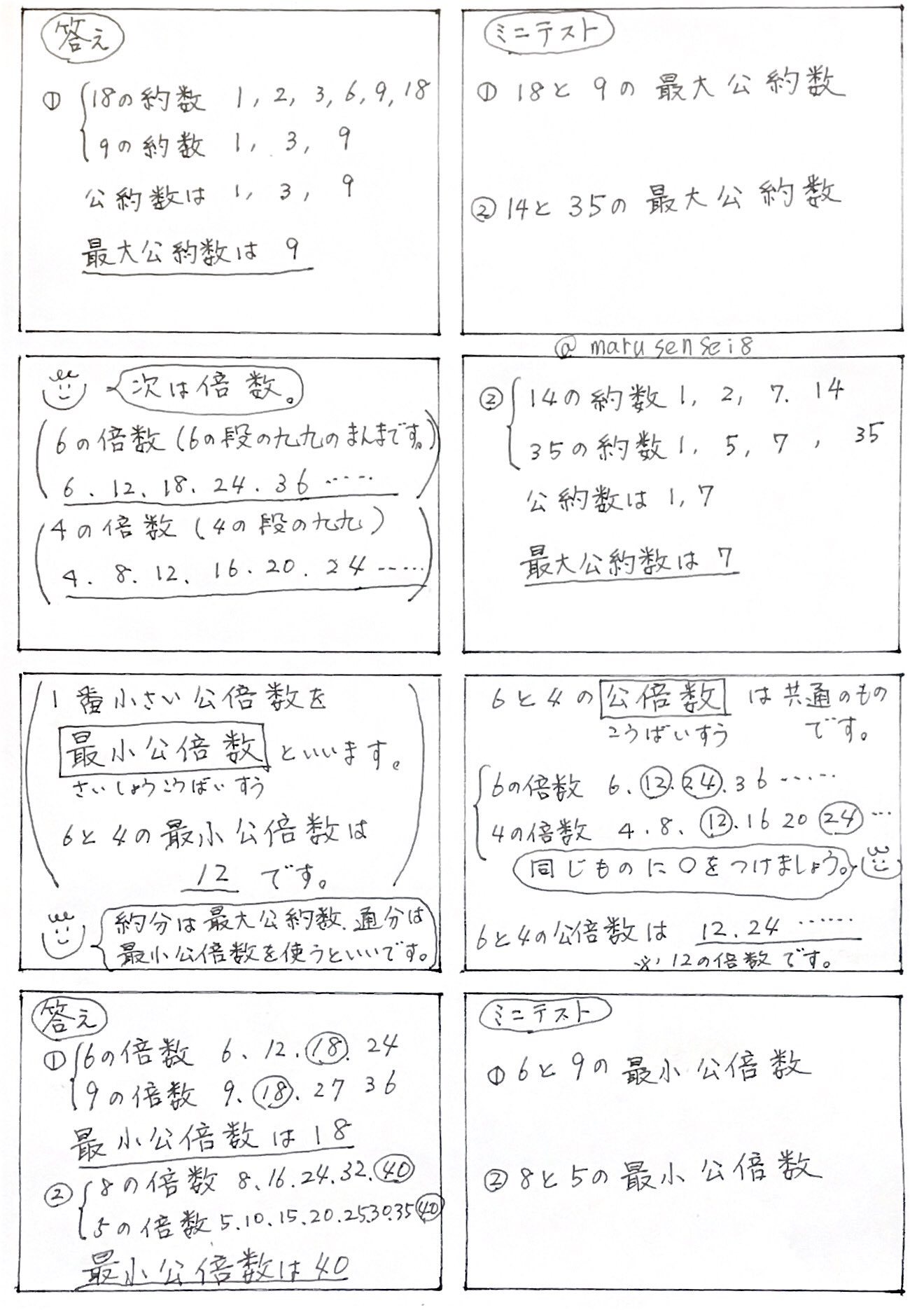 まる先生 分数のおさらいをしよう まる練 自宅学習 家庭学習 テスト対策 テスト勉強 マンガで勉強 まる練数学 中学数学 分数 公約数 公倍数 T Co Cbofex78sh Twitter