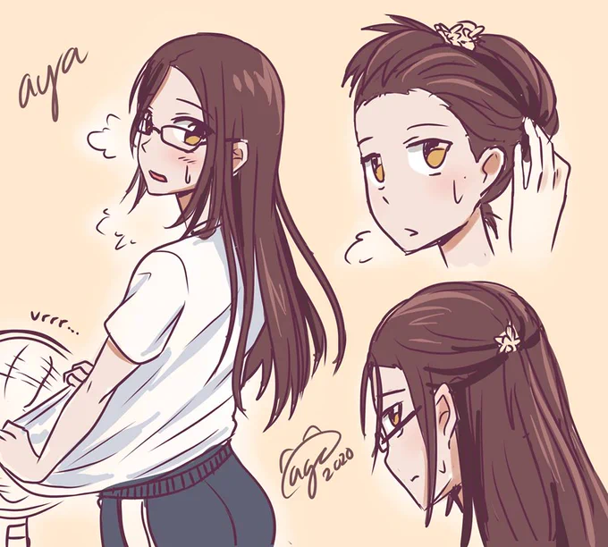 Can't believe I've grown my hair THIS long already! I'm happy with it ;) This is how I usually tie my hair amidst this hot summer.

just a quick sketch of myself xD
#selfportrait #Quarantine 