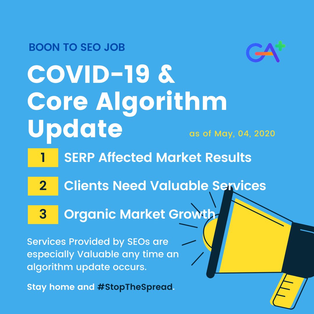 AlgorithmGoogle's tweet photo. Is SEO Dead? 🤔 Everyone is talking about #SEO after #Covid19 pandemic.
We are here to let you know SEO market having a good impact after May core Google Algorithm Update and it is taking SEO Jobs to the peak! 📈👍
#GoogleAlgorithm #seojobs #serp #maycoreupdate #marketing #jobs https://t.co/qdpevQEytf