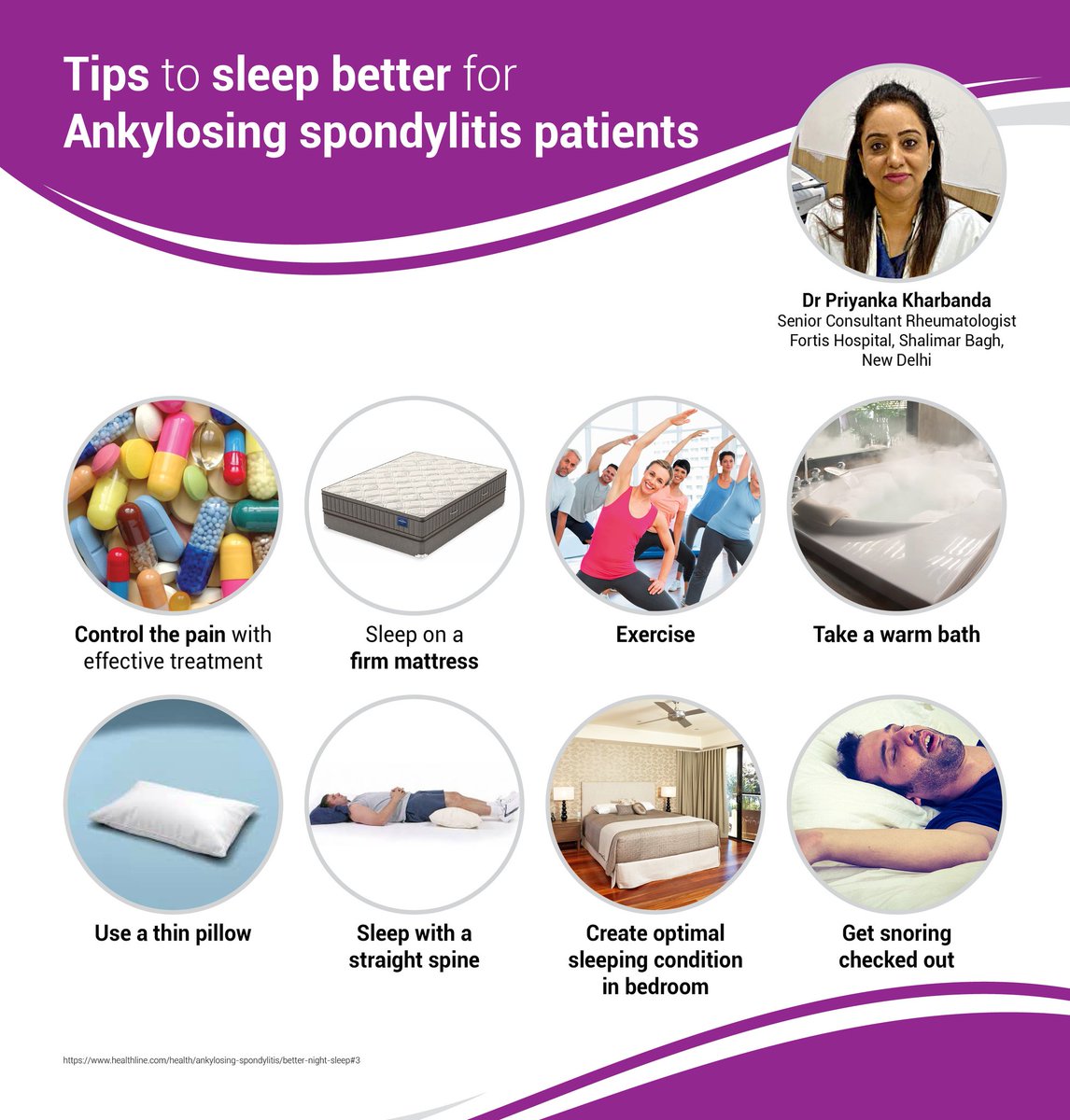 ExemptiaCare's tweet photo. Dr Priyanka Kharbanda, Sr. Consultant Rheumatologist from Delhi, sharing tips to sleep better for Ankylosing spondylitis patients
#Drpriyankakharbanda #AS #Ankylosingspondylitis #Exemptia https://t.co/iUAeZf8DcR