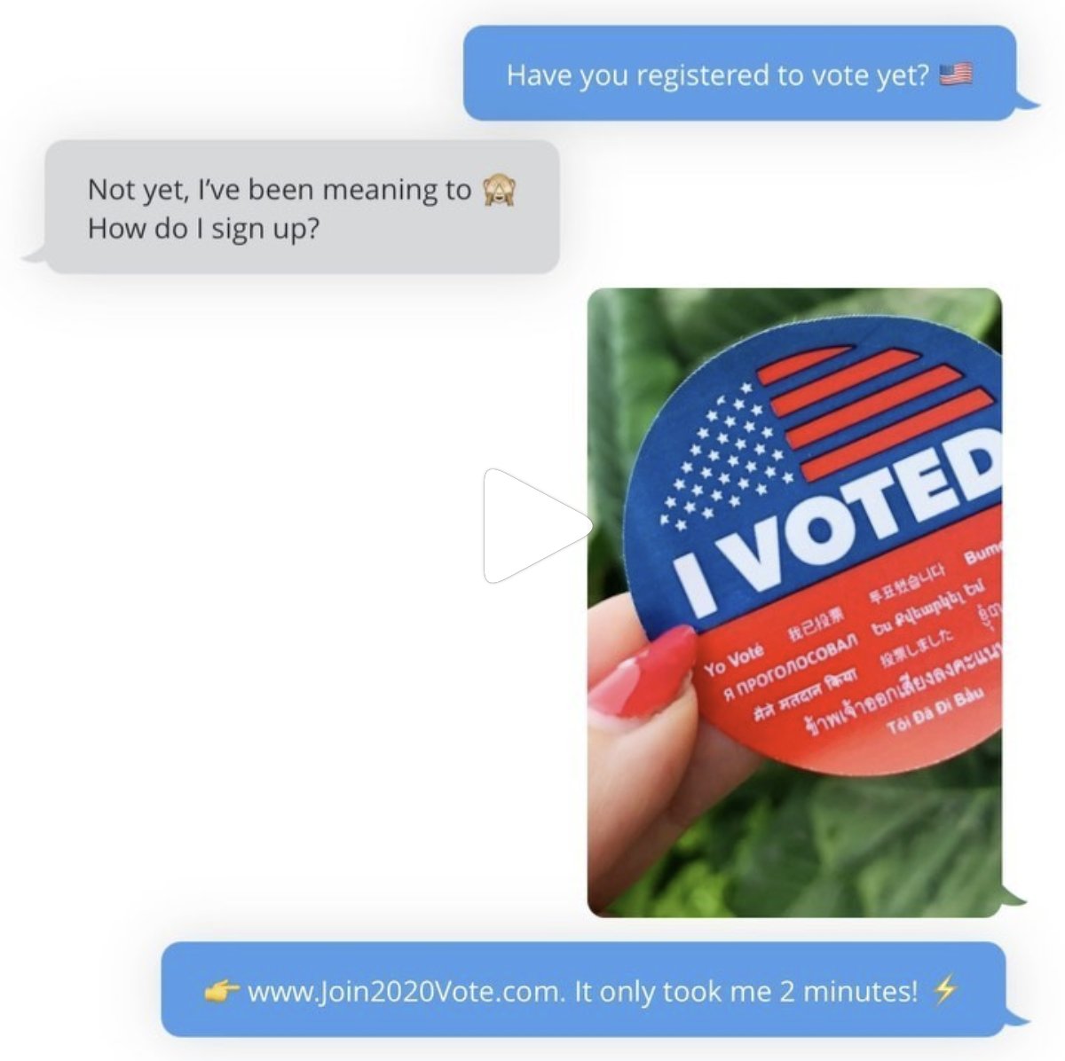 join2020vote's tweet photo. Did you know registering to #vote only takes a couple minutes? Do it here, do it now 👉 https://t.co/WCAAPl12K0 #Join2020Vote🇺🇸

#ElectionDay #YouthTurnout #StudentVote #VotingRights #Election #GetOutTheVote #Voting #YouthVote #RegisterToVote https://t.co/vw5GU5oqjK