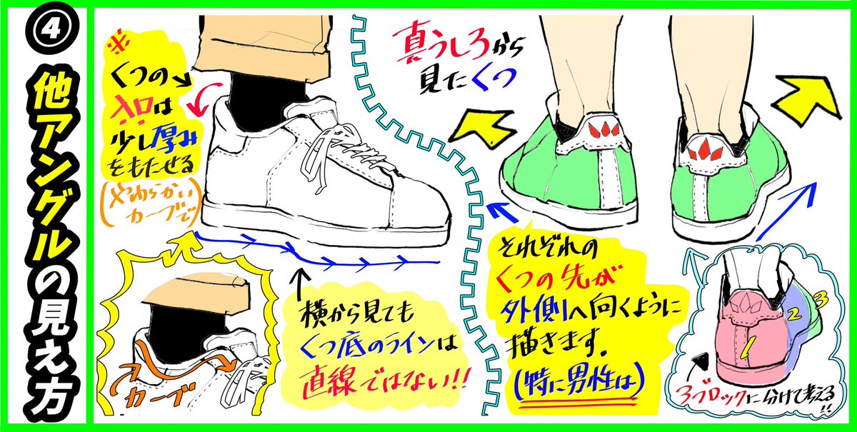 吉村拓也 イラスト講座 スニーカーの描き方 靴のシルエット が上達するコツ T Co Tcrdvh1we6 Twitter