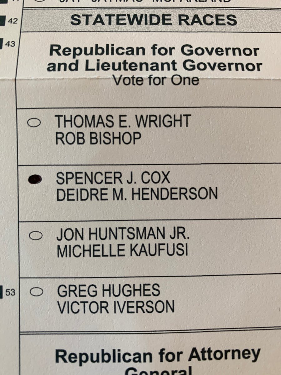 EmileePehrson's tweet photo. Easiest vote I’ve ever had! #votecox #coxforgovernor https://t.co/XjGcoXUJlE