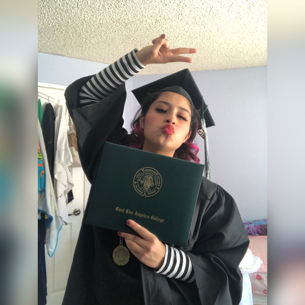 Mslilcoldplay's tweet image. Your 2020 East Los Angeles College Graduate! 👩🏻‍🎓🥳

Associates in Arts with an Emphasis on Social and Behavioral Sciences!!  

Next Stop: Registered Nurse License at Antelope Valley College  👩🏻‍⚕️
#associatesdegree #collegegrad #steponecomplete