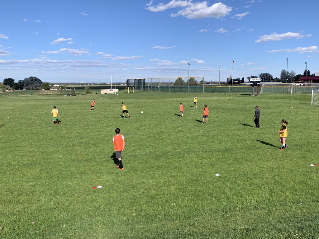 Day 1 of our new Social Distancing scrimmages. The guys did great learning how to play in our modified field. #RHSsoccer