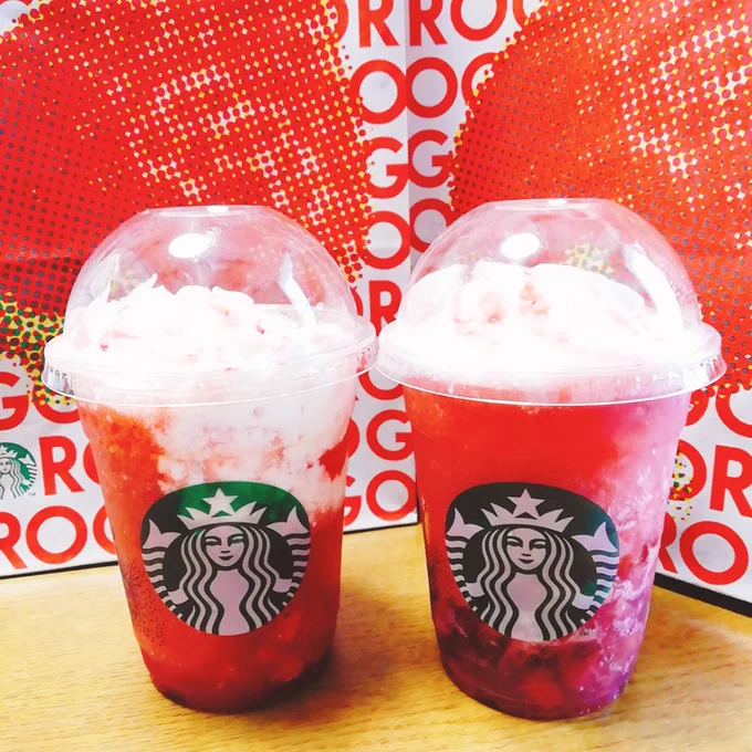 ?❤?❤
#スターバックスコーヒー #シュワッとイチゴフラペチーノ #ゴロッとイチゴフラペチーノ 