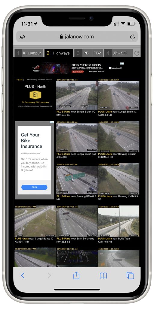 afendiothman's tweet image. Yang mana nak balik kampung tu boleh pantau keadaan trafik dengan melayari jalanow.com/malaysia-highw…

Livefeed dari Kamera disemua Highway Malaysia.
.
Selamat memandu. #tipsWeb #afendiInfo