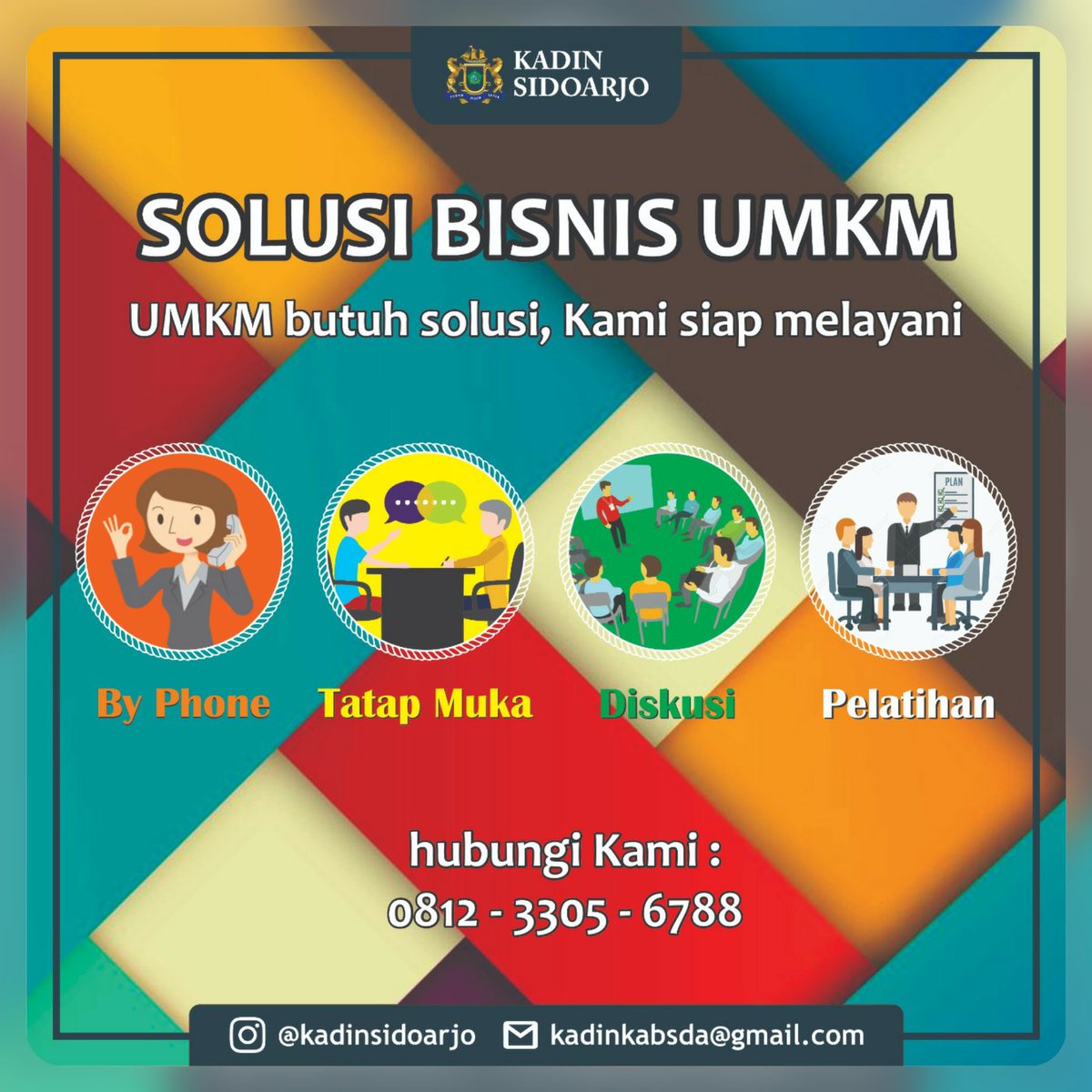 Suara_Sidoarjo's tweet photo. Program "SOLUSI BISNIS UMKM" dari Kadin Sidoarjo sebagai wadah pelaku industri, pengusaha, dan 
UMKM. Yuk konsultasikan bisnis Sahabat ke KADIN Sidoarjo 👍

Info lebih lanjut, Hub : 0812-3305-6788

#kadinsidoarjo #SuaraSidoarjo #infosidoarjo #MultiPlatformRadio https://t.co/sKnHDx8aPK