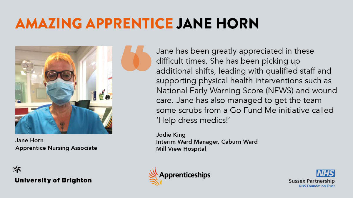 unibrightonbiz's tweet photo. University of Brighton @withoutstigma Apprentice Nursing Associates are making a difference every day, supporting the care and rehabilitation of patients. If your organisation needs an #AmazingApprentice get in touch with us.

https://t.co/NlUVe0TYFX

#nursing #apprenticeship https://t.co/AsAqF4wKXR