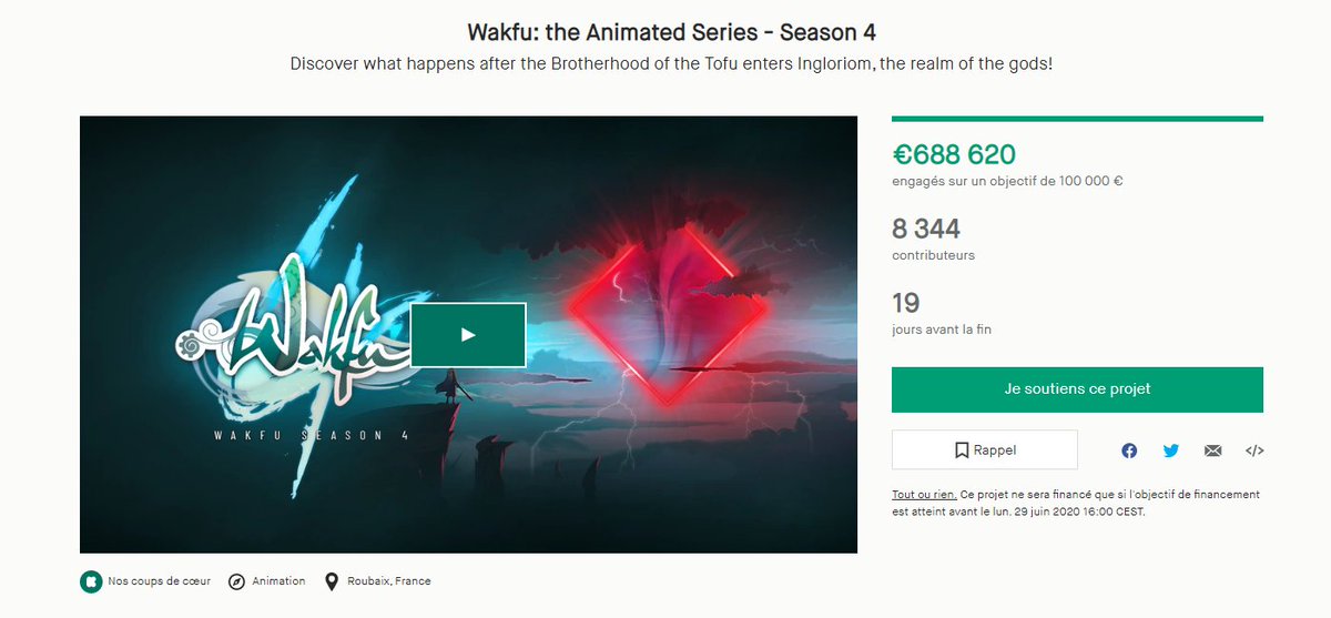 MGG_France's tweet image. Le kickstarter de la série Wakfu s'est envolé, l'objectif est rempli à 688% ! 

La campagne est toujours ouverte, si la nostalgie ou la hype vous guette, il est encore temps de participer ! 😉
kickstarter.com/projects/ankam…