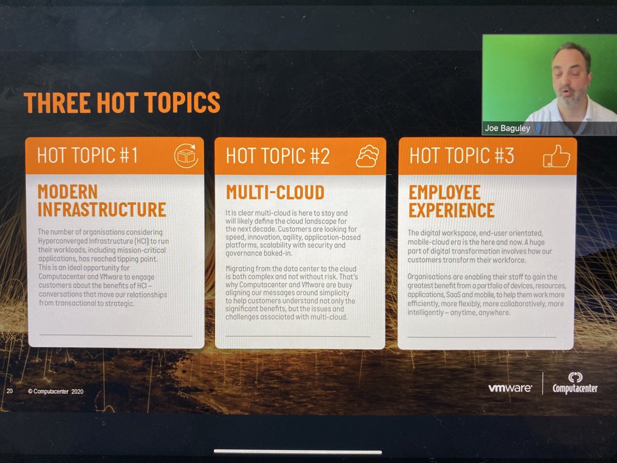 jabeard2693's tweet photo. 3 hot topics and joint GTMs with ⁦@VMware⁩ great opportunity to work closer together and grow our mutual partnership #letsfireitup #enablingsuccess #winningtogether https://t.co/cstMLfaeYH