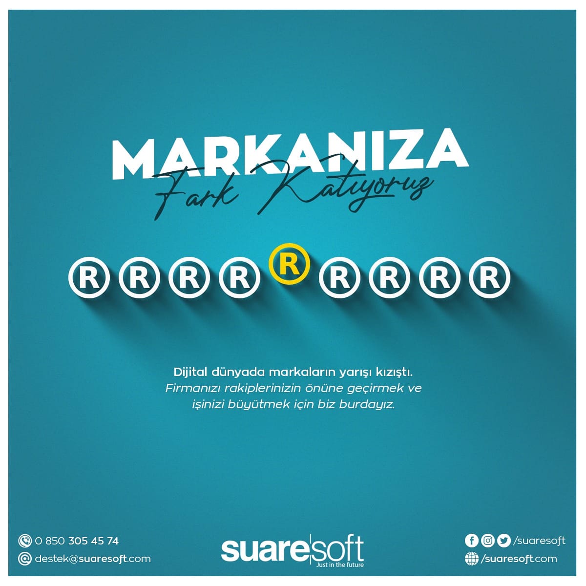 SuareSoft's tweet photo. Marka bilinirliği iyi olsun herkes ister ama sadece markasına değer katmak isteyenler gelir #suaresoft'a.
#marka #kurumsalkimlik #firma #website https://t.co/6DBgnkO56x