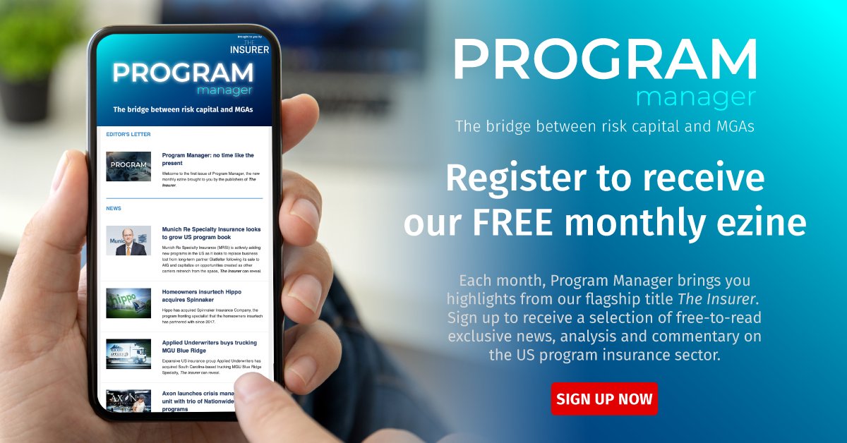 Have you signed-up to Program Manager - our new FREE monthly ezine? theinsurer.com/program-manage…

Launched last week, Program Manager delivers exclusive news, analysis and commentary on the latest developments in the US #program insurance sector.

#insurance #reinsurance