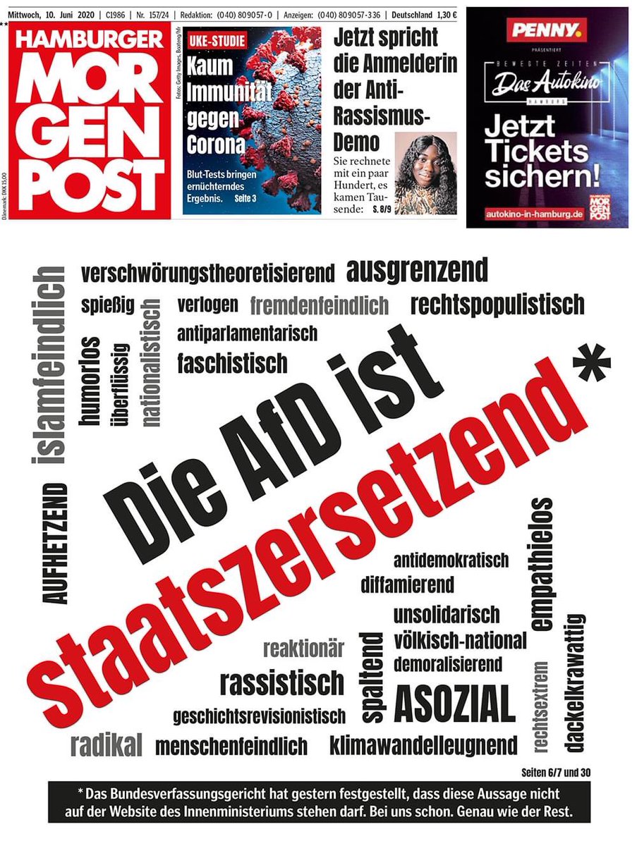 Keine schlechte Titelseite heute von der <a href="/mopo/">Hamburger Morgenpost</a> 👏🏻