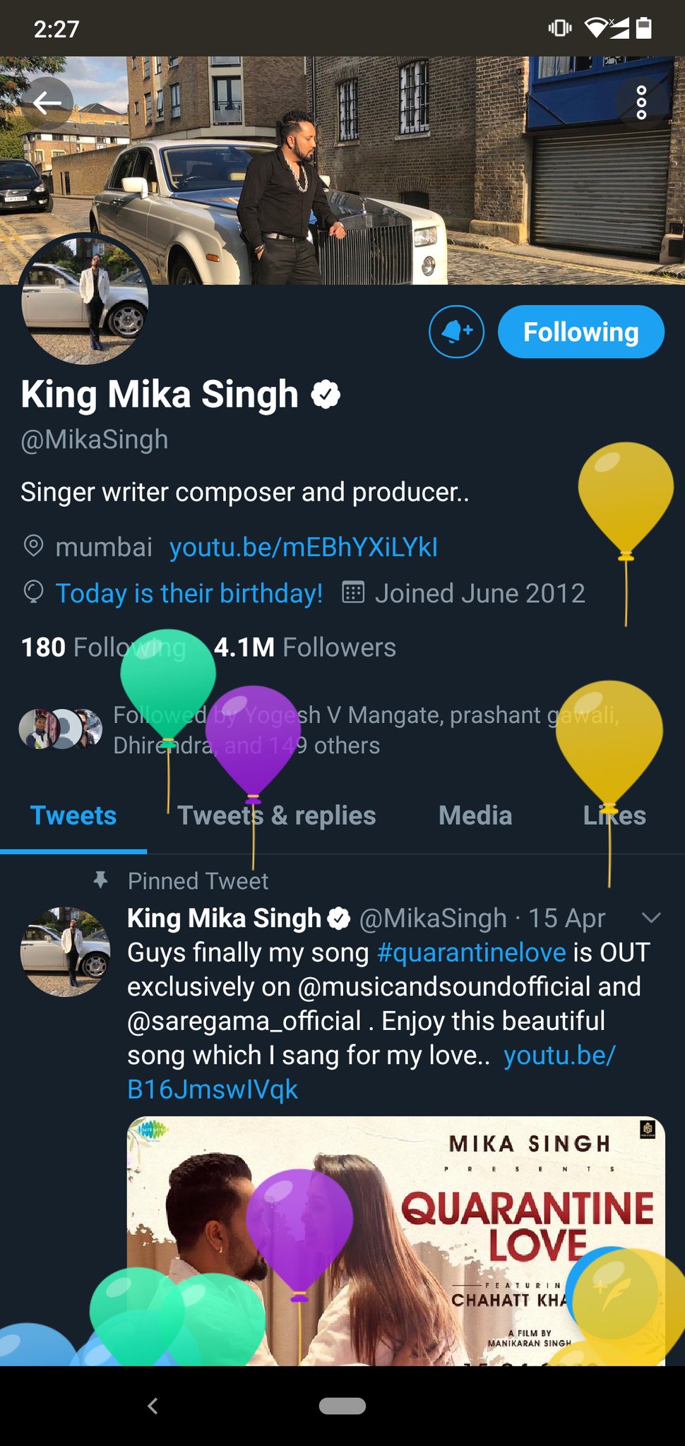 Happy Birthday Mika Singh Ji. & is lit, thankyou. 