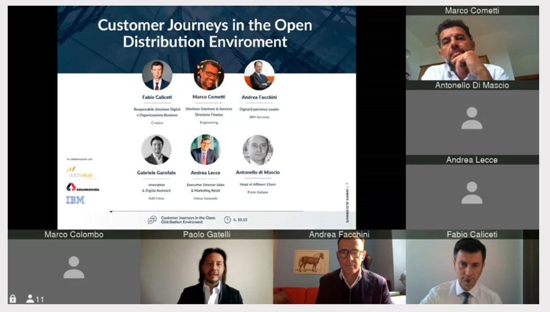 CeTIF1's tweet image. #CeTIFSummit “Customer Journeys in the #OpenDistribution Enviroment” – Fabio Caliceti – @credem 
“3 anni in 3 giorni: l’evoluzione del #mindset ha subito una forte accelerazione con l’emergenza #COVID19, che potrà essere sfruttata per gli sviluppi futuri di #OpenBanking”