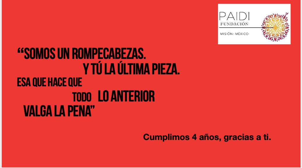 Paidi_org's tweet photo. 🎉✨Hoy celebramos 4 años✨🎉

#ayuda #niños #saludmental #bienestar #emocional https://t.co/GVTJkCxdli