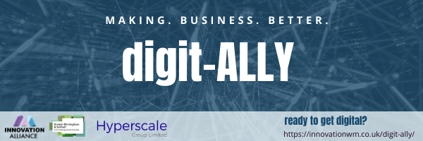 InnoVouchers's tweet photo. The new digit-ALLY initiative helps professional services across the #WestMidlands adopt #datadriventechnologies, helping you identify which digital services are best suited for your individual needs, and supporting you on your journey. Read more here โก๏ธ https://t.co/nIE0VA7rDu https://t.co/YUpH6nz2x4
