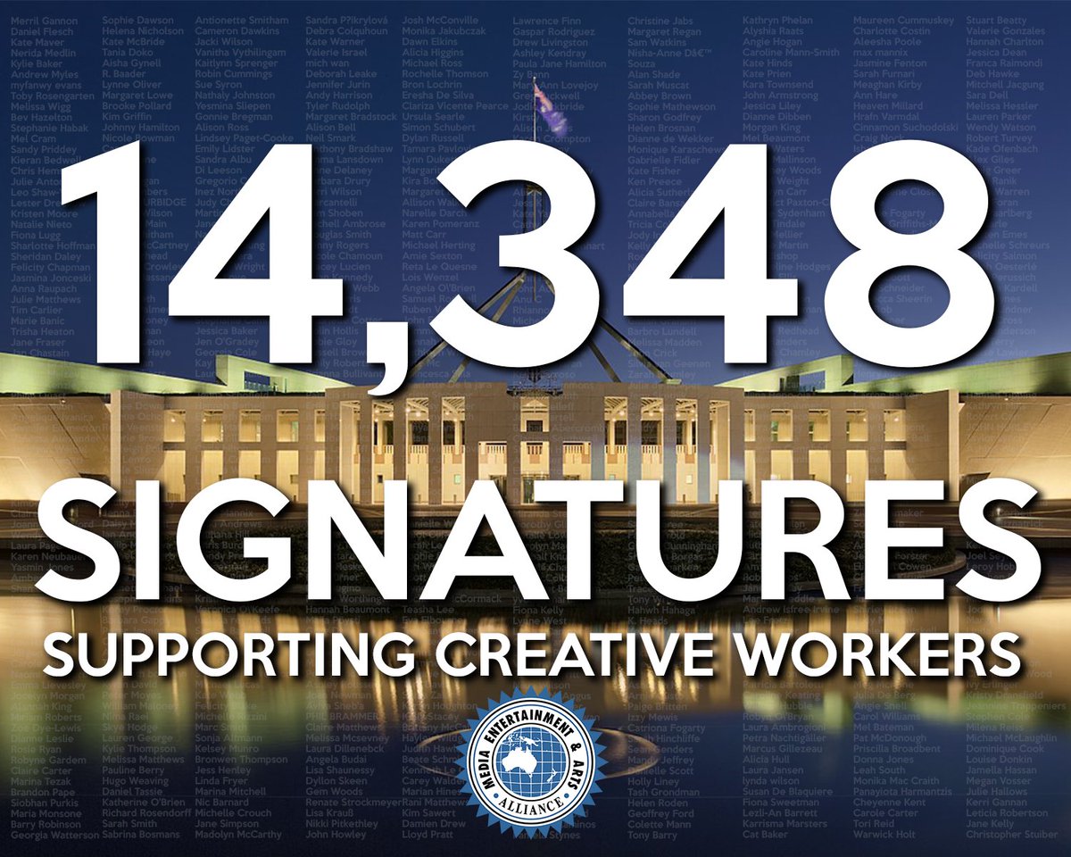 withMEAA's tweet photo. A huge thanks to everyone who signed our petition to save workers in the arts and entertainment industries.
Today we're hoping this will be tabled before parliament by @Tony_Burke and that @PaulFletcherMP will listen.
#SaveOurCreators https://t.co/spmCwFTVK7