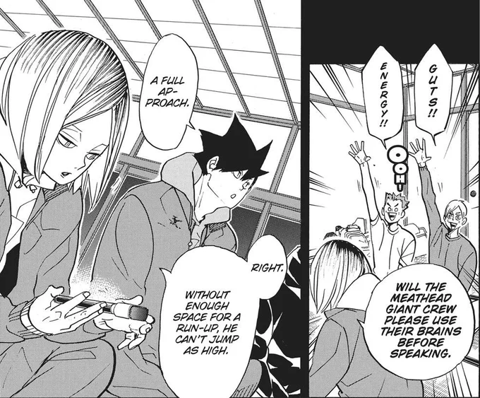 As for Kenma and Inuoka, not much was really shown but I presume Kenma also gives him the same approach he gives Lev but less harsher. One time where they were strategizing for their match vs Karasuno, Kenma called them "musclehead squallings" for not thinking before speaking. 