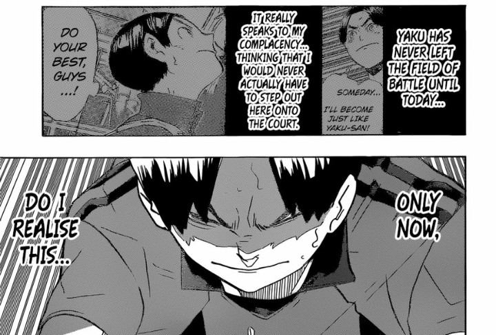 Not much was also shown between Kenma and Shibayama. No surprise there since Shibayama is a minor character. He is shy and gentle yet determined. It was clearly shown that he respects Yaku as a libero and as a senior. And I think that also goes with his other seniors like Kenma.