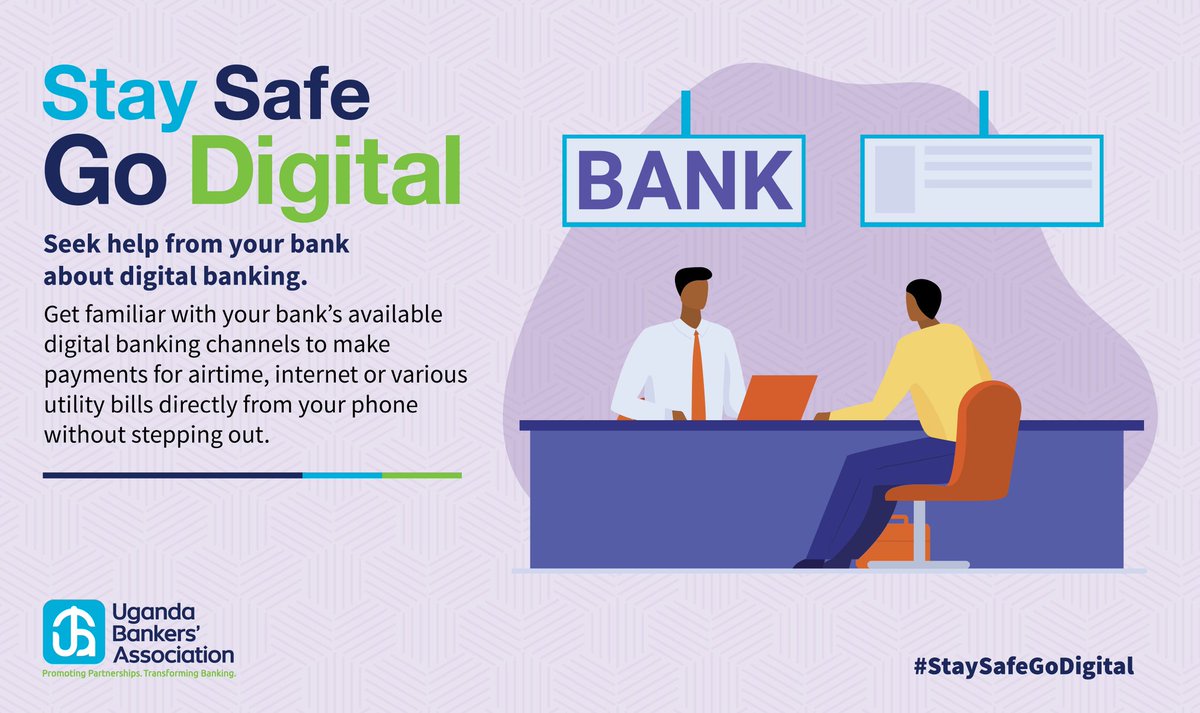 ugbankers's tweet photo. During this time, banks have had to reduce staff or reduce working hours. Contact your bank’s customer care service  to ask for clarity on how to access #digitalbanking services. Reduce the risk of spreading coronavirus by avoiding cash. #StaySafeGoDigital https://t.co/rr6vClu3EI