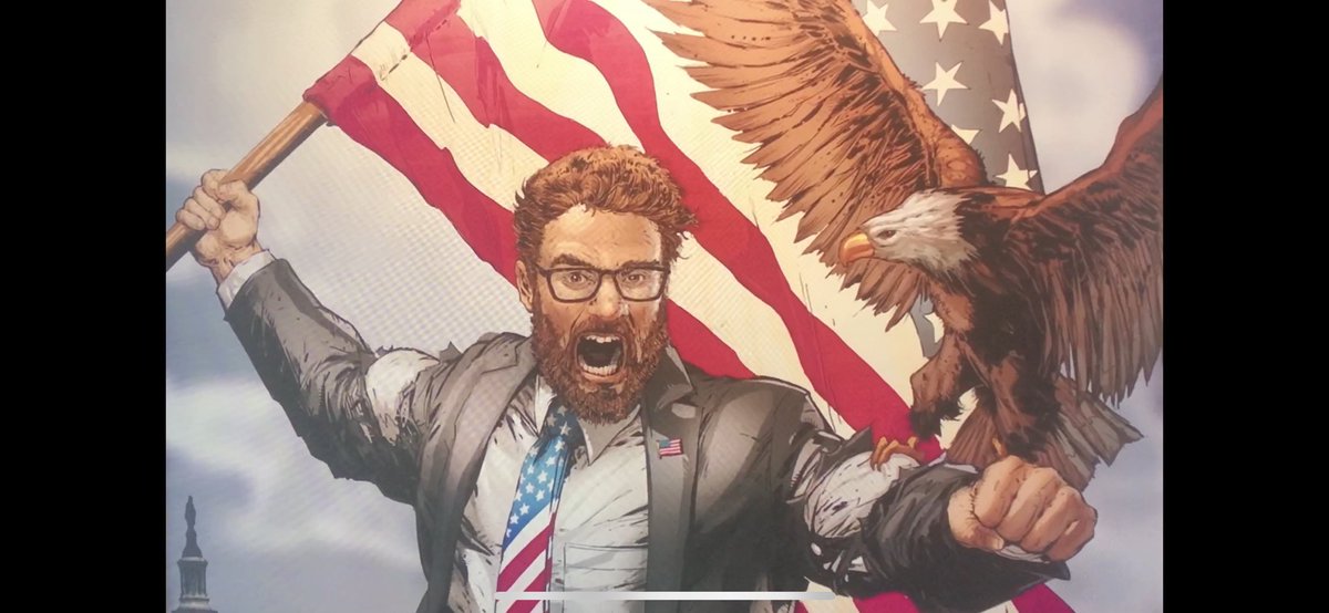 FuckTheGrey's tweet photo. Dear @Sethrogen ,
I can’t find the full illustration online that Todd McFarlane did of you for Long Shot. :( If you are able to get me a picture of the full artwork, I’ll get it tattoo’d on me. 
It’s perfect. 
                       Love, 
                         Aaron 💕 https://t.co/Dyn4AaQiv9