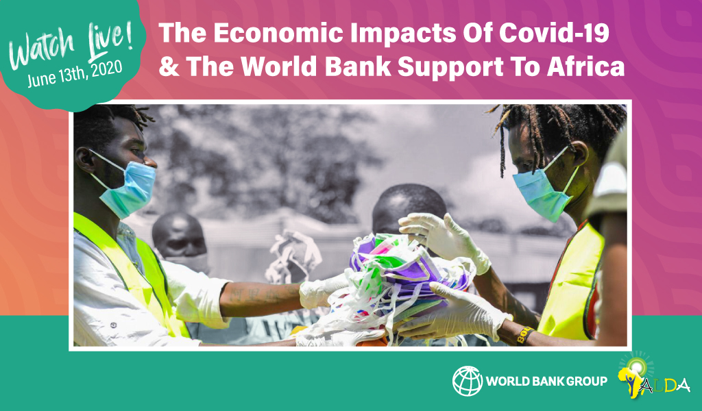 Interested in learning more on the economic impacts of #COVID19 in #Africa and <a href="/WorldBank/">World Bank</a> support to countries? Join  <a href="/Diarietou_WB/">Diarietou Gaye</a> @MauraL33 <a href="/lordcudjoe/">Franklin CUDJOE</a>, <a href="/joshuamawerere/">Joshua Mawerere</a>, <a href="/rirojeremy/">Jeremy Riro</a> &amp; <a href="/MbendeEliane/">Eliane MBENDE</a> on 6/13 at 3PM WAT/10AM EST. Register here ➡️ wrld.bg/xRTd50A0GeH