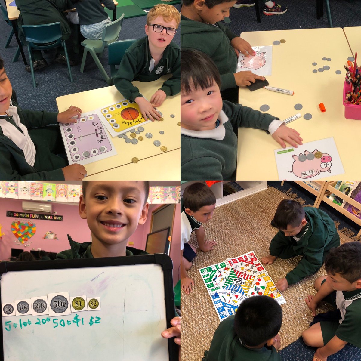llai1109's tweet photo. This week 1DG have been learning about money in different ways! @JoeleneDagher #1DG #UDL @IngleburnPs https://t.co/l4OlNDJhjn