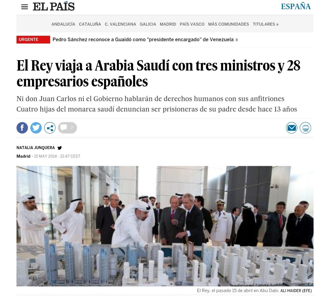 Aún recuerdo esos días en los que el Rey viajó a Arabia Saudí con tres ministros y 28 empresarios españoles. #reyJuanCarlos #investigacion #rey