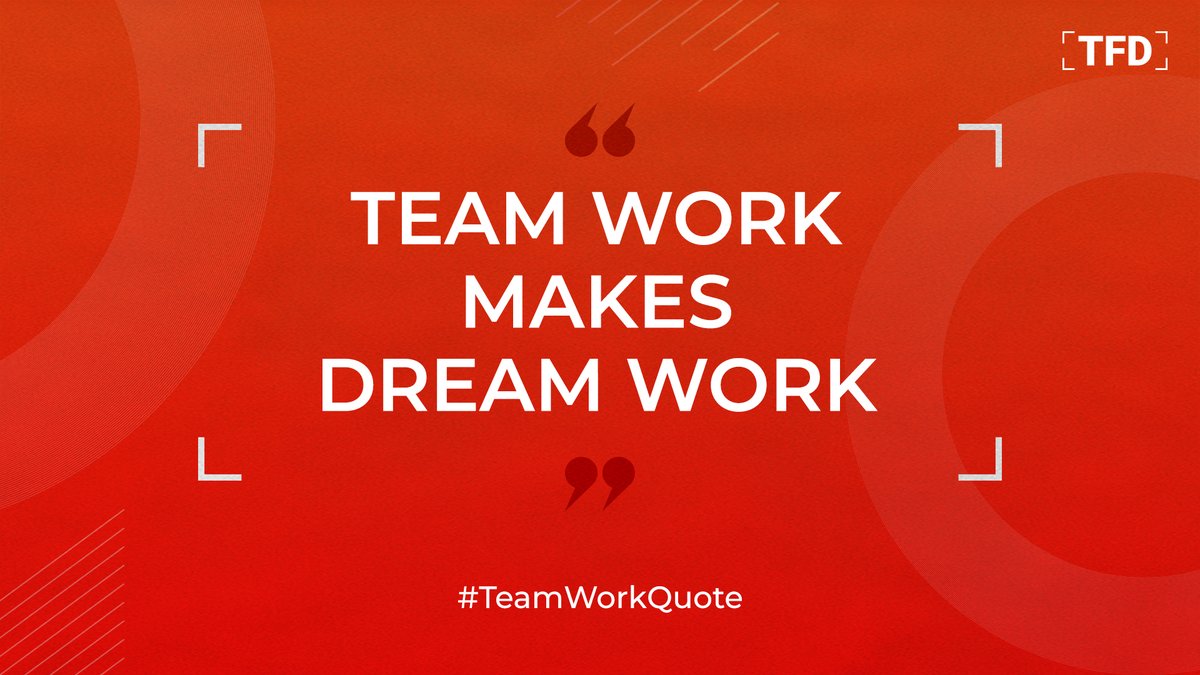 thinkfirstdigi1's tweet photo. It takes a team to make a dream come true
#TeamWork
#ThinkFirstDigital #TFD #TeamTFD #TeamDigital #TeamWorkQuote
#CoronaVirus #Covid #StayIndoor #StayConnected #StayHome #StaySafe #WFH https://t.co/P0b7AvBkOl
