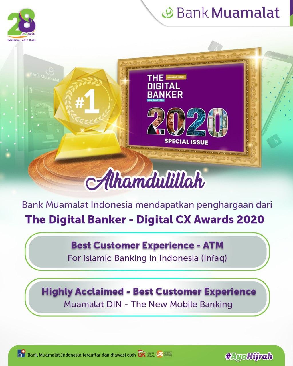 Bank Muamalat On Twitter 1 Assalaamualaikum Bmers Alhamdulillah Di Tahun 2020 Ini Bank Muamalat Mendapat 2 Penghargaan Dari The Digital Banker Digital Cx Award 2020 Https T Co Wmlp4pcldy