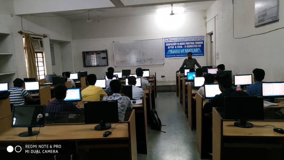 MitrcElectrical's tweet photo. Department of Electrical Engineering organized a 15 days training for III semester students on "Basics of MATLAB" to familiarize the student in introducing and exploring MATLAB software. https://t.co/uqDrqchhxi
