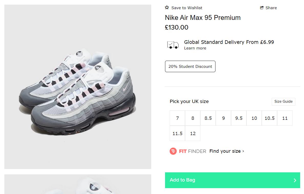 air max 95 pink foam size 7